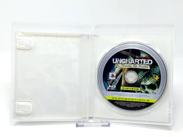 Interior del juego Uncharted: El Tesoro de Drake (ESP) (Platinum) (Rebajado) para PlayStation 3 con disco y manual
