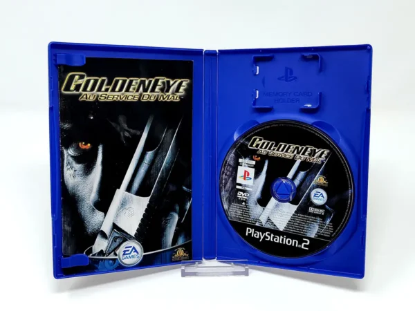 Interior del juego GoldenEye: Au Service du Mal (FRA) para PlayStation 2 con disco y manual