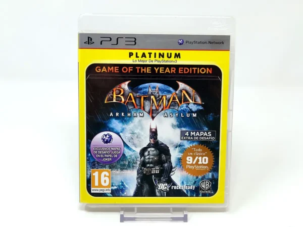 Portada de Batman: Arkham Asylum (GOTY) (ESP) (Platinum) (Rebajado) para PlayStation 3, edición PAL España, de segunda mano