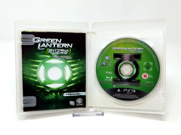Interior del juego Green Lantern: Rise of the Manhunters (ESP) para PlayStation 3 con disco y manual