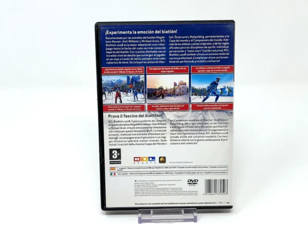 Parte trasera de RTL Biathlon 2008 (ESP) (Rebajado) para PlayStation 2, edición PAL España