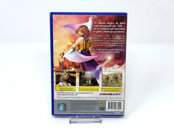 Parte trasera de Final Fantasy X (ESP) (Platinum) para PlayStation 2, edición PAL España