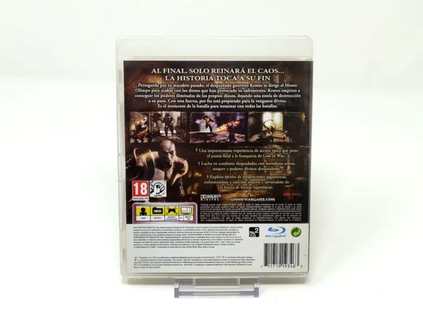Parte trasera de God of War III (Edición Especial) (ESP) para PlayStation 3, edición PAL España