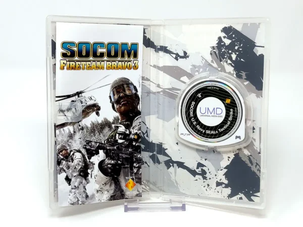 Interior del juego SOCOM: U.S. Navy SEALs: Fireteam Bravo 3 (ESP) para PSP con disco y manual