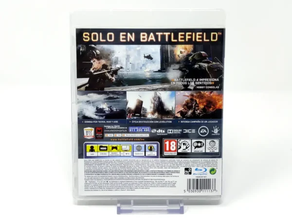 Parte trasera de Battlefield 4 (ESP) para PlayStation 3, edición PAL España