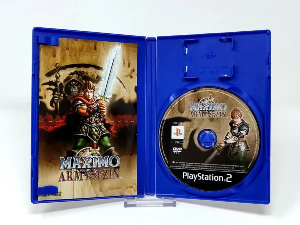 Interior del juego Maximo vs Army of Zin (ESP) para PlayStation 2 con disco y manual