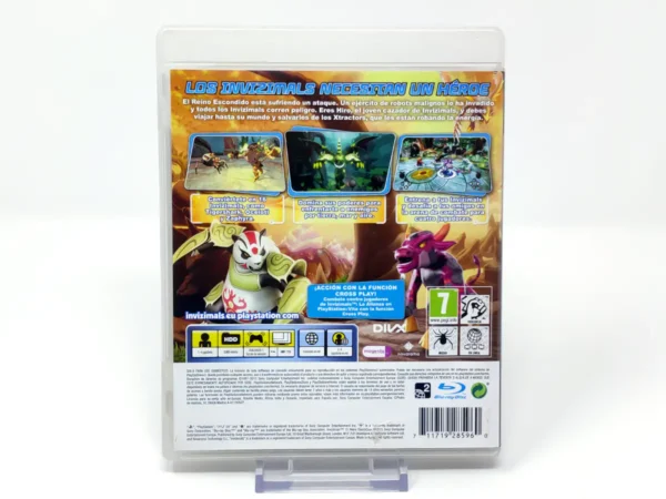 Parte trasera de Invizimals: El Reino Escondido (ESP) para PlayStation 3, edición PAL España