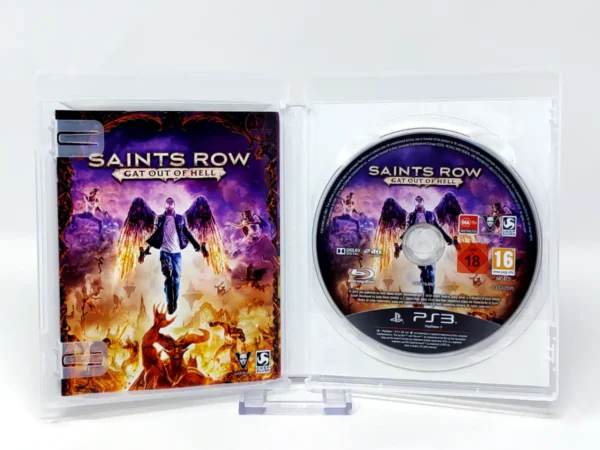 Interior del juego Saints Row: Gat out of Hell (ESP) para PlayStation 3 con disco y manual