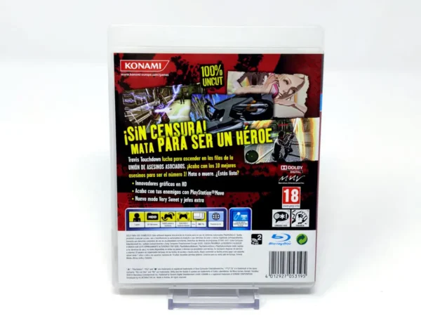 Parte trasera de No More Heroes: Heroes' Paradise (ESP) para PlayStation 3, edición PAL España