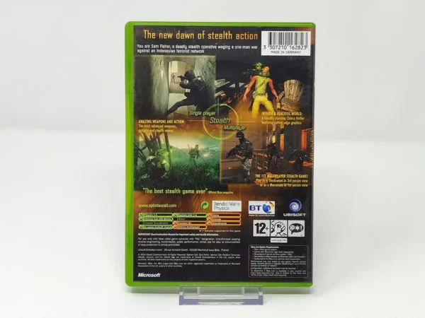 Lateral de la caja de Tom Clancy's Splinter Cell: Pandora Tomorrow (UK) para XBOX