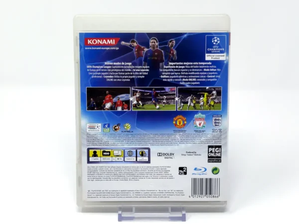 Parte trasera de PES 2009: Pro Evolution Soccer (ESP) para PlayStation 3, edición PAL España