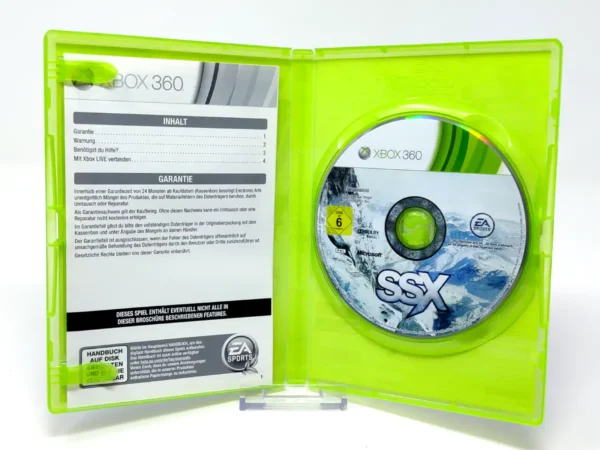 Interior del juego SSX (ALE) para XBOX 360 con disco y manual