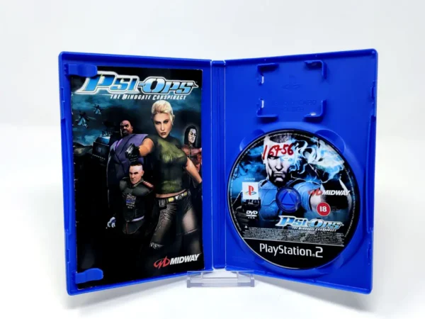 Interior del juego Psi-Ops: The Mindgate Conspiracy (ESP) (Rebajado) para PlayStation 2 con disco y manual