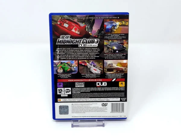 Parte trasera de Midnight Club 3: DUB Edition (ESP) (Rebajado) para PlayStation 2, edición PAL España