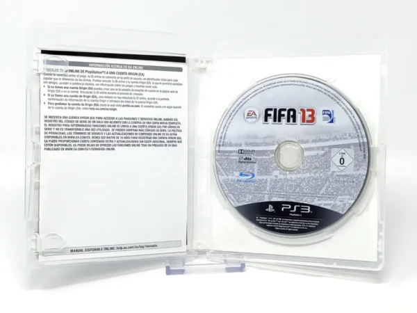 Interior del juego FIFA 13 (ESP) (v2) para PlayStation 3 con disco y manual
