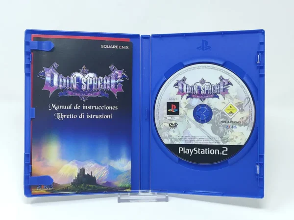 Interior del juego Odin Sphere (ESP) para PlayStation 2 con disco y manual