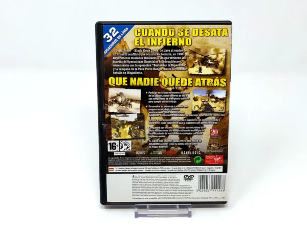 Parte trasera de Delta Force: Black Hawk Down (ESP) para PlayStation 2, edición PAL España