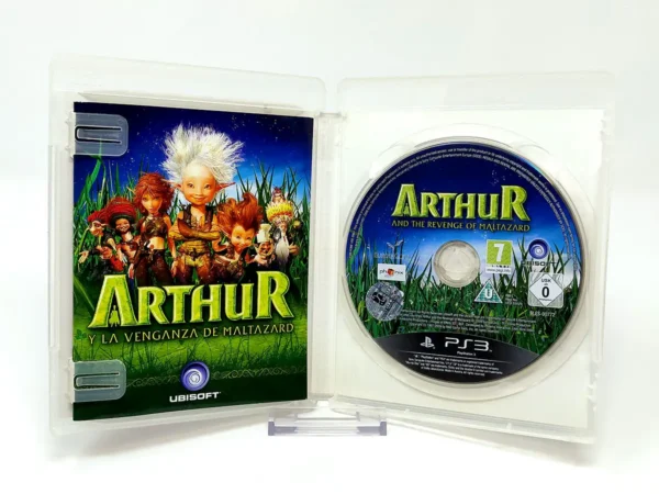 Interior del juego Arthur y la Venganza de Maltazard (ESP) para PlayStation 3 con disco y manual