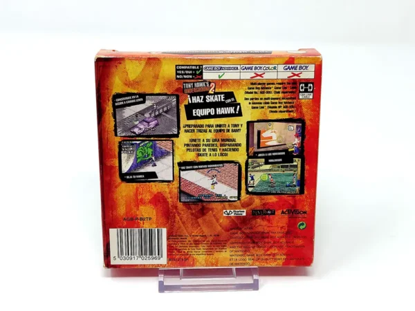 Parte trasera de Tony Hawk's Underground 2 (ESP) para Nintendo Game Boy Advance, edición PAL España