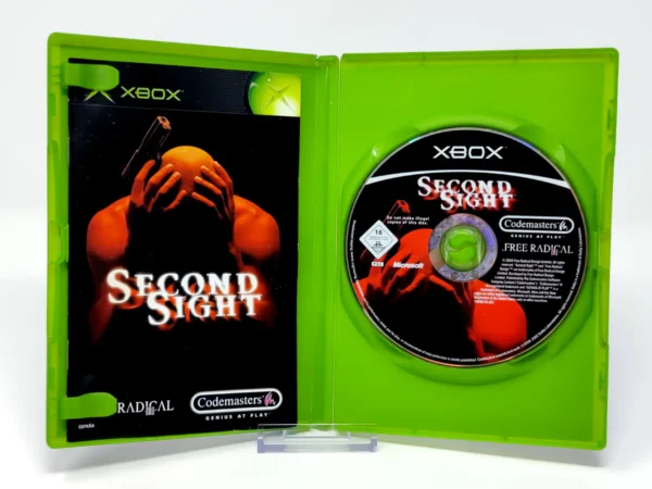 Interior del juego Second Sight (ESP) para XBOX con disco y manual
