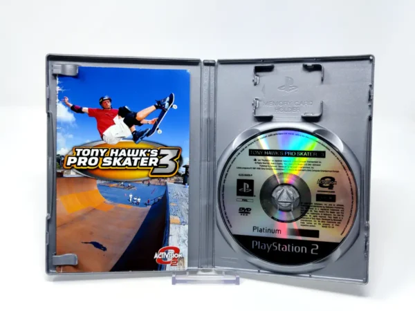 Interior del juego Tony Hawk's Pro Skater 3 (ESP) (Platinum) para PlayStation 2 con disco y manual