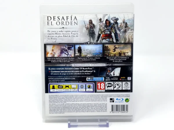 Parte trasera de Assassin's Creed IV: Black Flag (ESP) (Rebajado) para PlayStation 3, edición PAL España