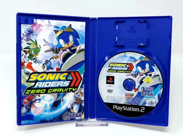 Interior del juego Sonic Riders: Zero Gravity (ESP) para PlayStation 2 con disco y manual