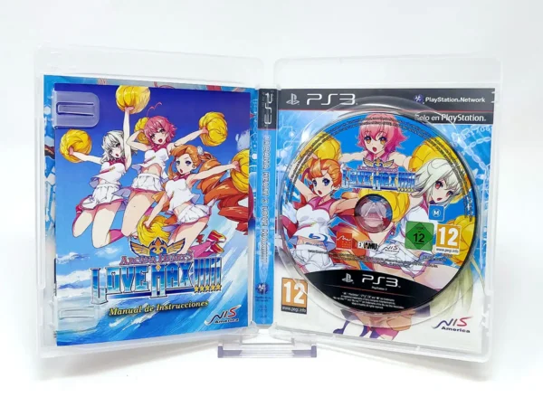 Interior del juego Arcana Heart 3: Love Max!!!!! (ESP) para PlayStation 3 con disco y manual
