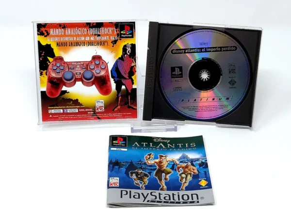 Interior del juego Disney Atlantis: El Imperio Perdido (ESP) (Platinum) para PlayStation 1 con disco y manual