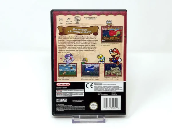 Parte trasera de Paper Mario: La Puerta Milenaria (ESP) para Nintendo GameCube, edición PAL España