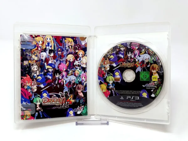 Interior del juego Disgaea 4: A Promise Unforgotten (UK) para PlayStation 3 con disco y manual