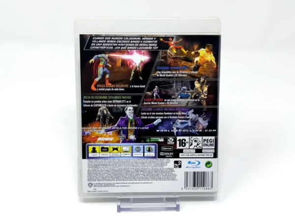 Parte trasera de Mortal Kombat vs. DC Universe (ESP) para PlayStation 3, edición PAL España
