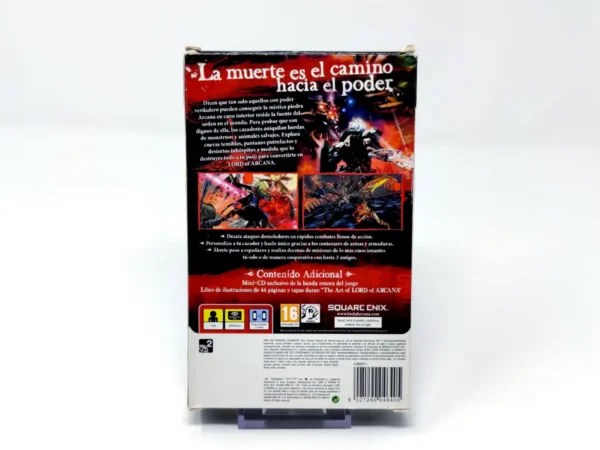 Parte trasera de Lord of Arcana (ESP) para PSP, edición PAL España