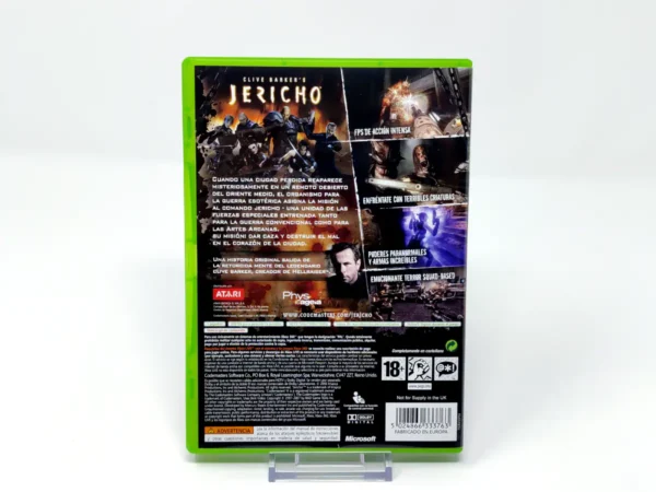 Parte trasera de Clive Barker's Jericho (ESP) para XBOX 360, edición PAL España