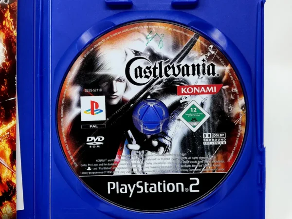 Lateral de la caja de Castlevania (ESP) para PlayStation 2