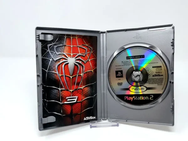 Interior del juego Spider-Man 3 (FRA) (Platinum) para PlayStation 2 con disco y manual