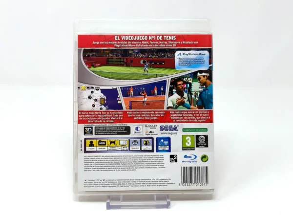 Parte trasera de Virtua Tennis 4 (ESP) (v1) para PlayStation 3, edición PAL España