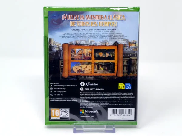Parte trasera de Broken Sword: La Leyenda de los Templarios: Reforged (ESP) (Precintado) para XBOX One / Series X/S, edición PAL España