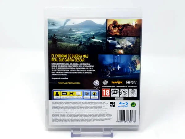 Parte trasera de Operation Flashpoint: Dragon Rising (ESP) para PlayStation 3, edición PAL España