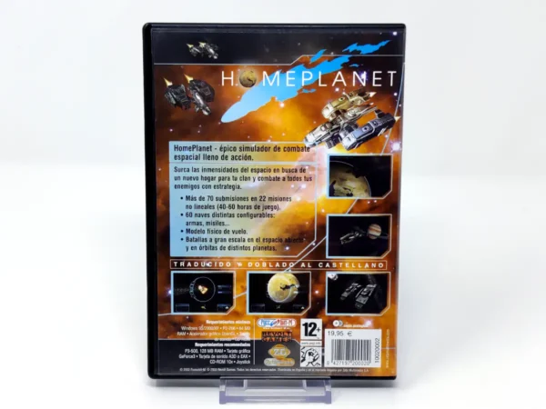 Parte trasera de Homeplanet (ESP) para PC, edición PAL España