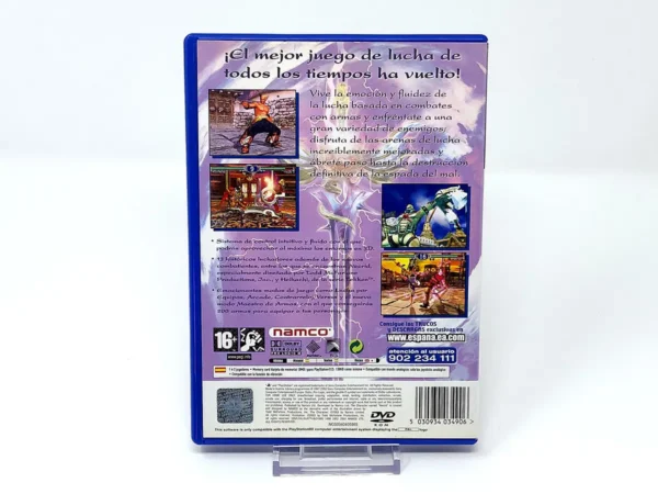 Parte trasera de Soulcalibur II (ESP) para PlayStation 2, edición PAL España