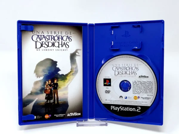 Lateral de la caja de Una Serie de Catastróficas Desdichas de Lemony Snicket (ESP) para PlayStation 2