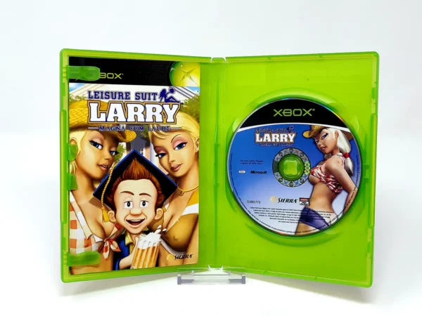 Interior del juego Leisure Suit Larry: Magna Cum Laude (ESP) para XBOX con disco y manual