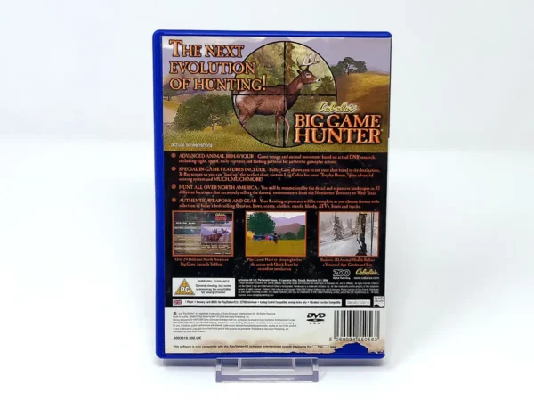 Parte trasera de Cabela's Big Game Hunter (UK) para PlayStation 2, edición PAL UK