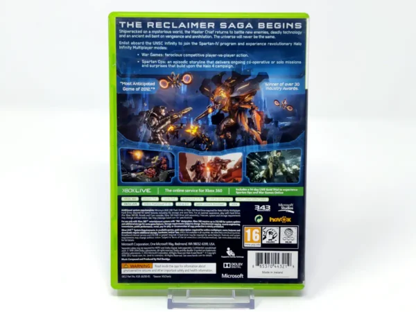 Parte trasera de Halo 4 (UK) para XBOX 360, edición PAL UK