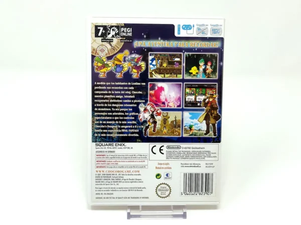 Parte trasera de Final Fantasy Fables: Chocobo's Dungeon (ESP) para Nintendo Wii, edición PAL España
