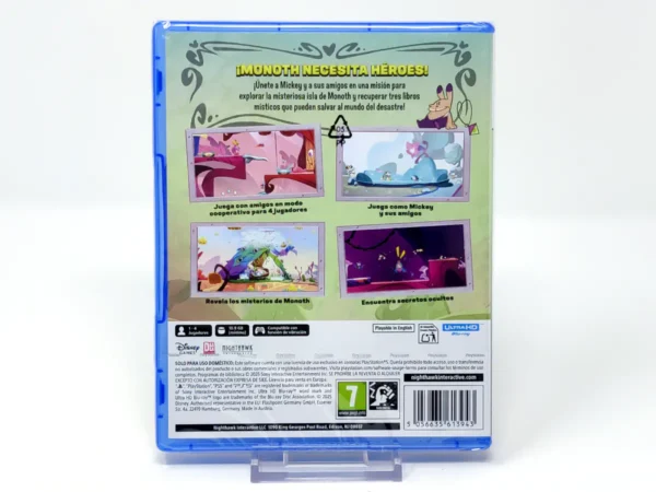 Parte trasera de Disney Illusion Island Starring Mickey & Friends (ESP) (Precintado) para PlayStation 5, edición PAL España