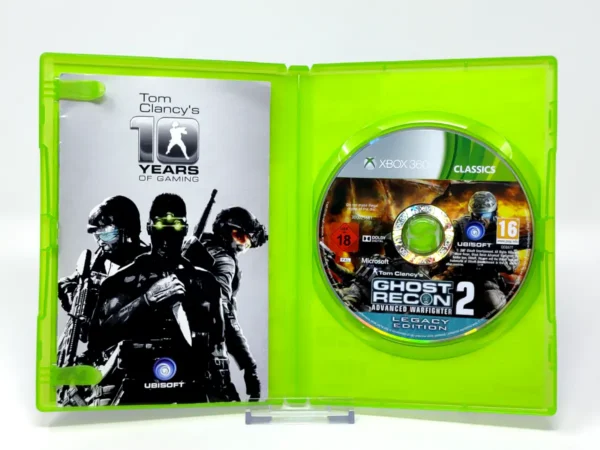 Interior del juego Tom Clancy's Ghost Recon: Advanced Warfighter 2 (Legacy Edition) (ESP) (Classics) para XBOX 360 con disco y manual