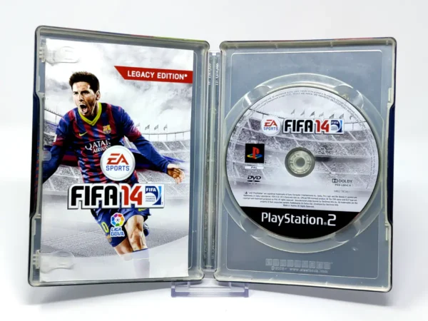 Interior del juego FIFA 14 (Legacy Edition) (ESP) (Steelbook) (Barça) para PlayStation 2 con disco y manual