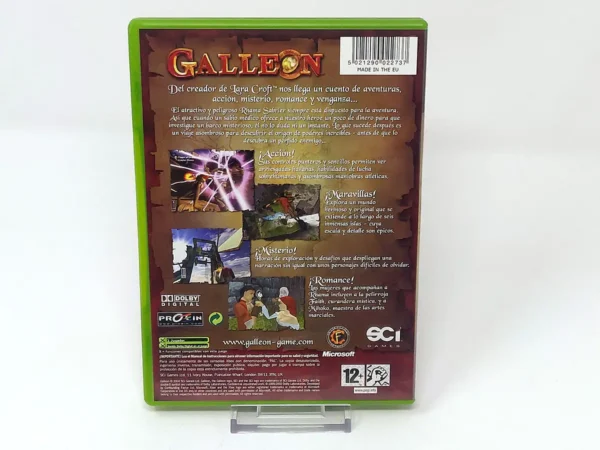 Parte trasera de Galleon (ESP) para XBOX, edición PAL España